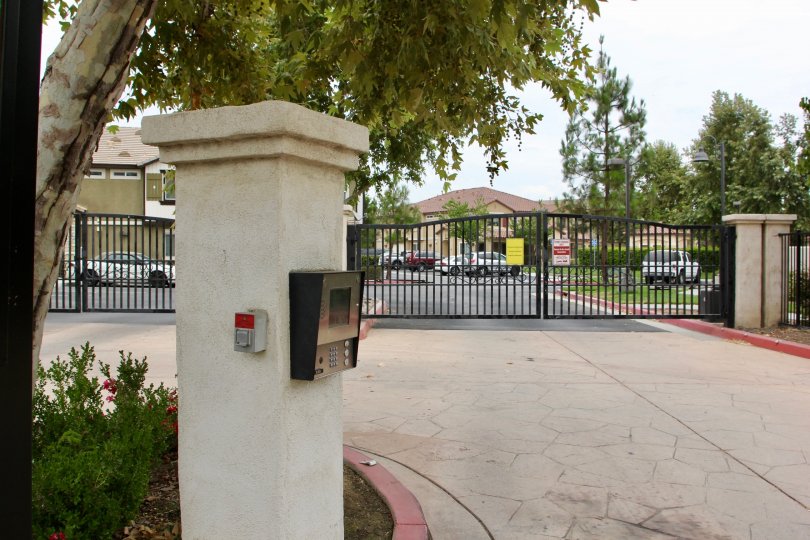Gated entryway at Palacio De Oro South in Moreno Valley California