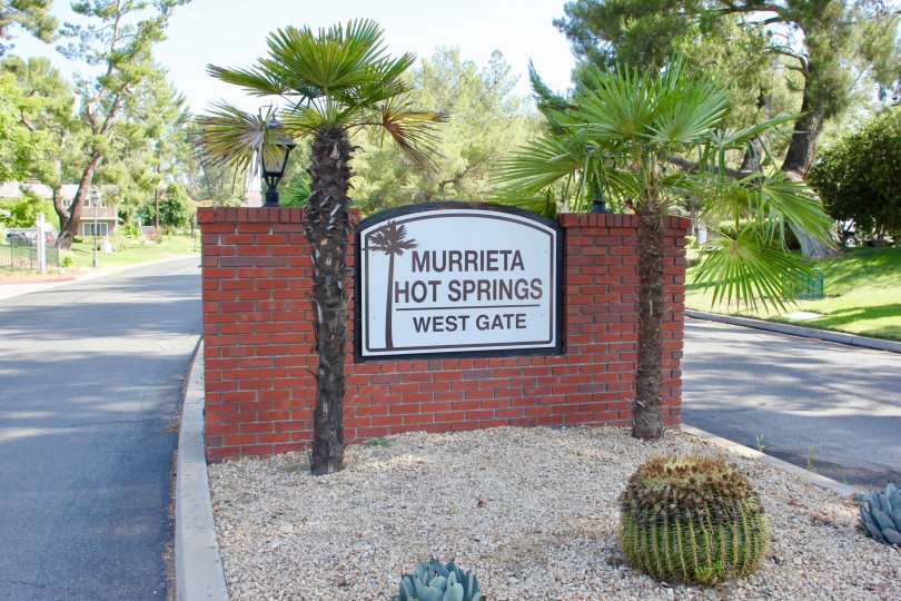 A sunny day at the entrance to Murrieta Hot Springs West Gate