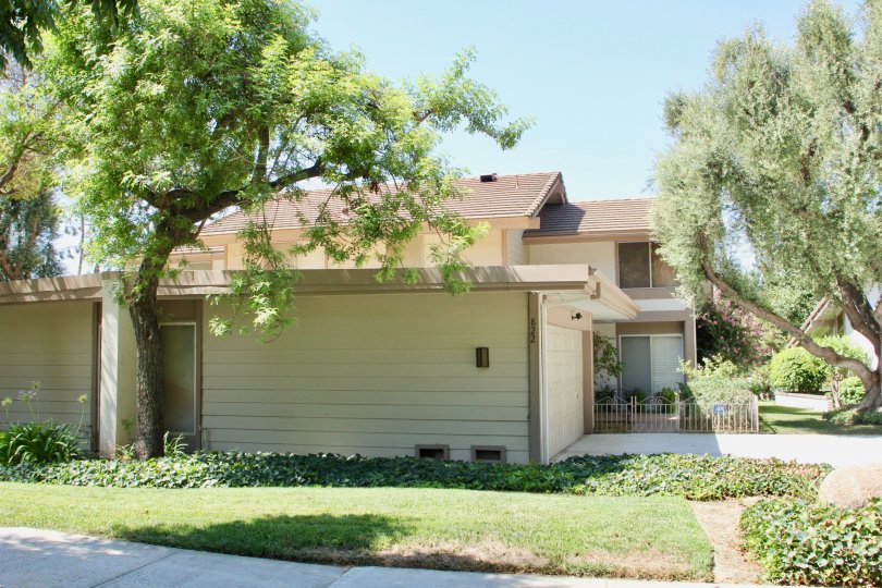 Side of garage in Canyon Crest Villas community in Riverside, California