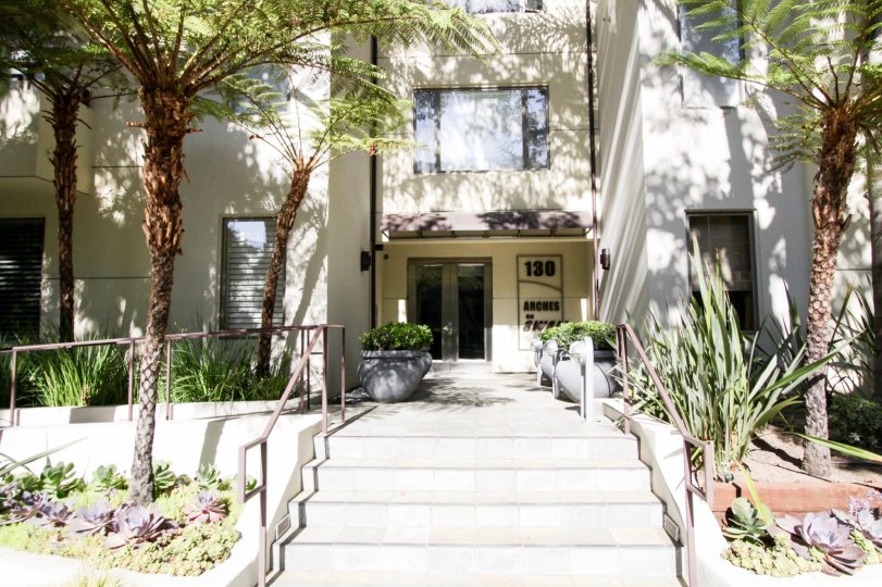 The stairway into Arches On Swall in Beverly Hills