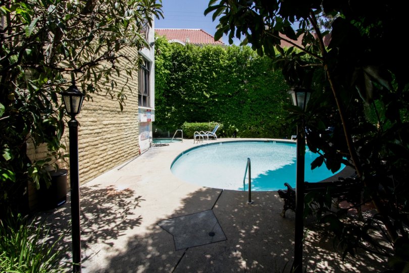 The pool at the Foxhall in Beverly Hills