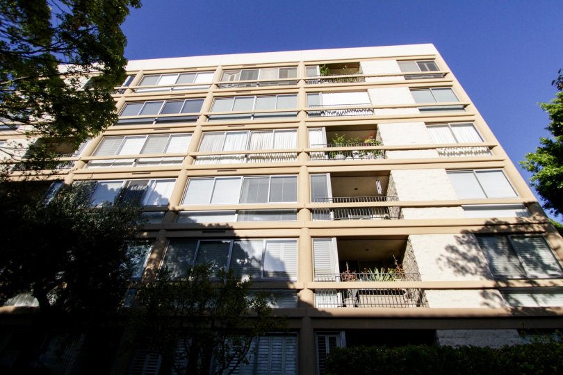 The balconies of Maple Towers in Beverly Hills