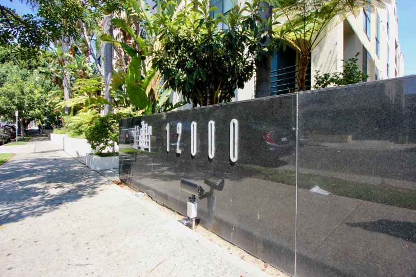 Entrance signage to 12000 Goshen, Brentwood, Calidfornia