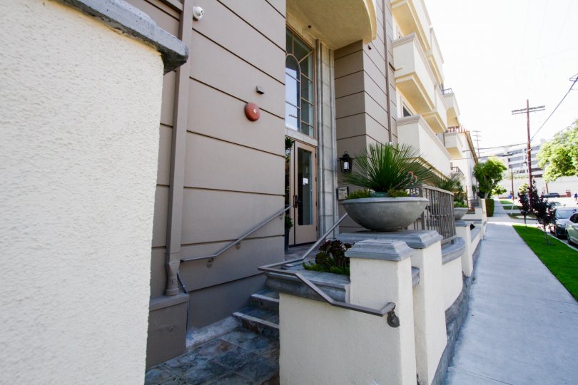 Steps lead to the front entry of Brentwood Estates