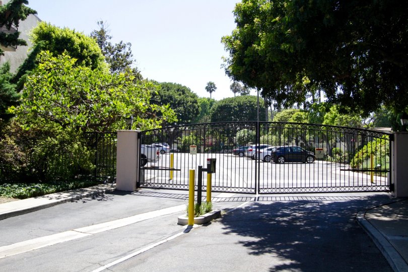 Gated car entrance to Brentwood Sunset