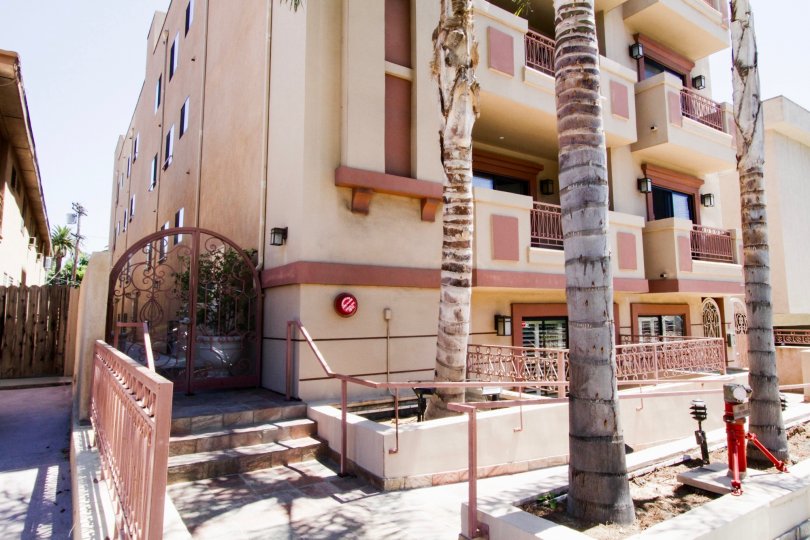 A wheelchair ramp leads to the entrance of Darlington Village