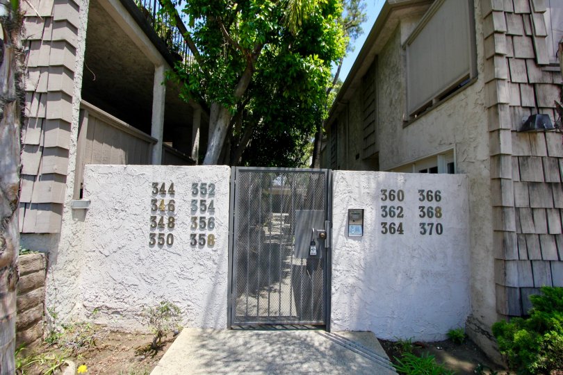 The outer gates of Parkview Terrance in Brentwood California