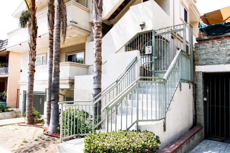 The stairs up to the entrance of 629 E Angeleno Ave in Burbank California