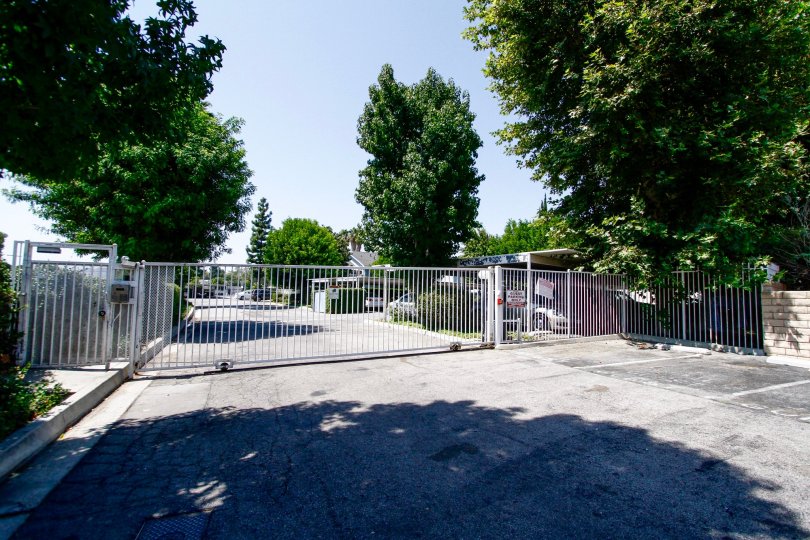 The gate into Startford Terrace in Canoga Park California