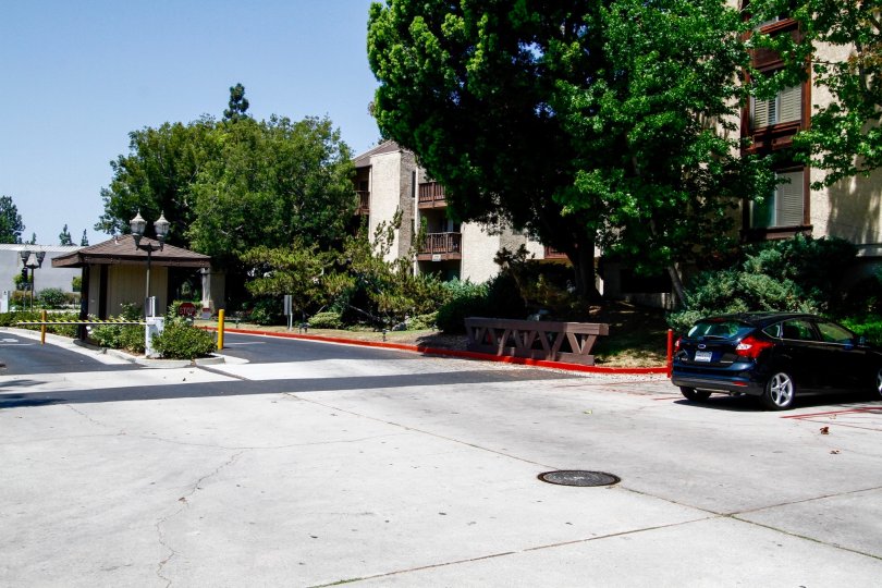 The drive into Lakeside Village in Culver City