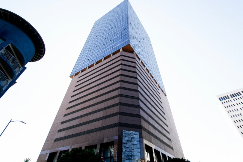 The view of 1000 Wilshire from the street