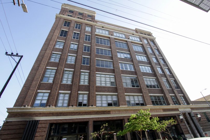 The landscaping in front of Biscuit Company Lofts