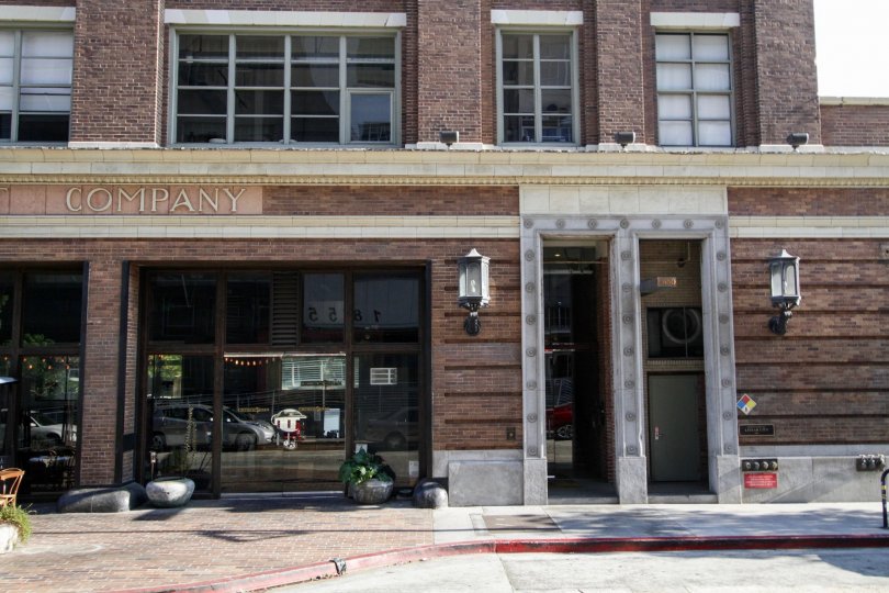 The entrance into Biscuit Company Lofts