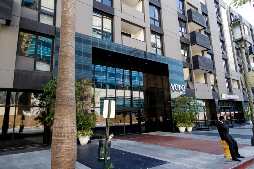 The entrance into the Vero in Downtown LA