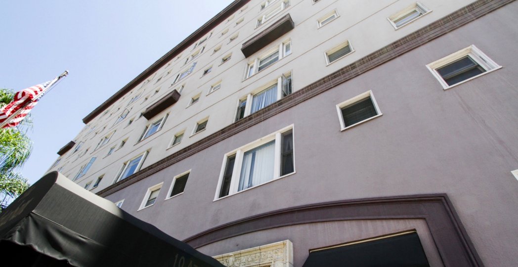 View from the street in front of Artaban looking towards the sky