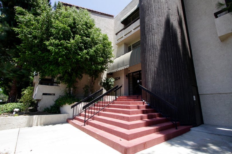 The staired entrance leading to the Carriage House