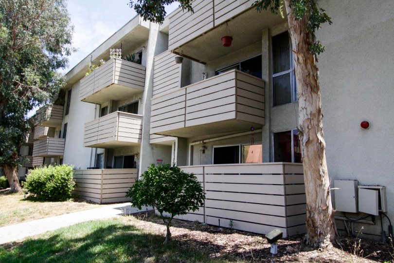 Balconies for units within the Encino Concord Townhouses in Encino