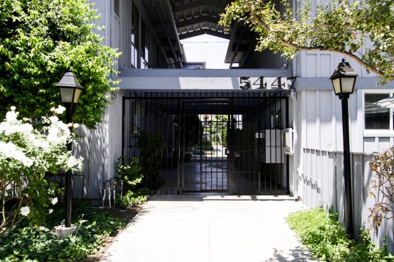 The gated entrance of Haven Gardens located in Encino