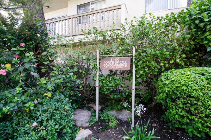 The sign that addresses Ports of Call Condominiums