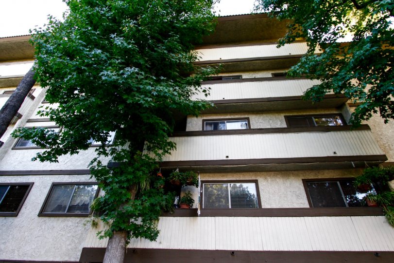 The balconies at Columbus Terrace in Glendale California