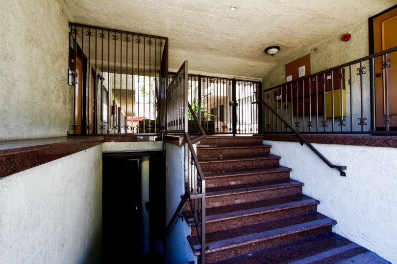 The stairs inside the Thompson Court in Glendale California
