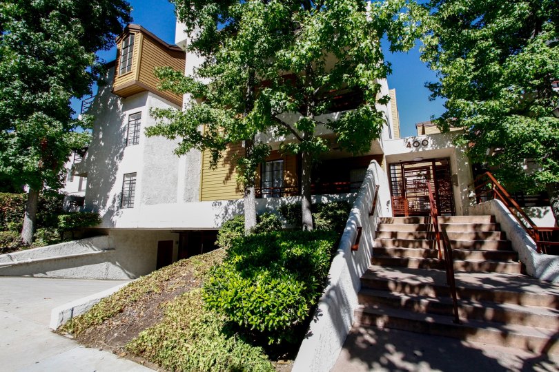 The landscaping around Woodbridge Townhomes
