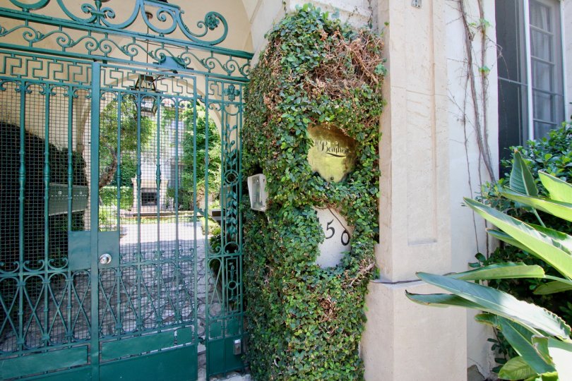 A beautiful and safe gated apartment complex with great landscaping.