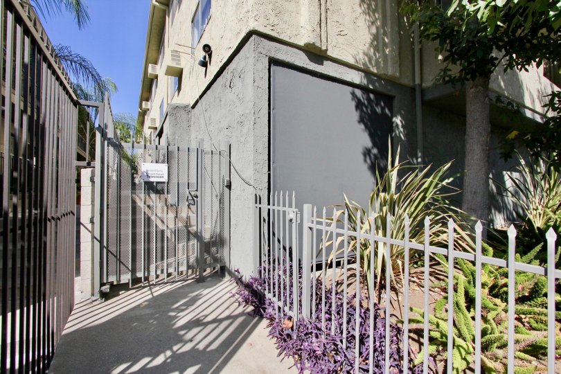 The iron fence seen around Orange Drive