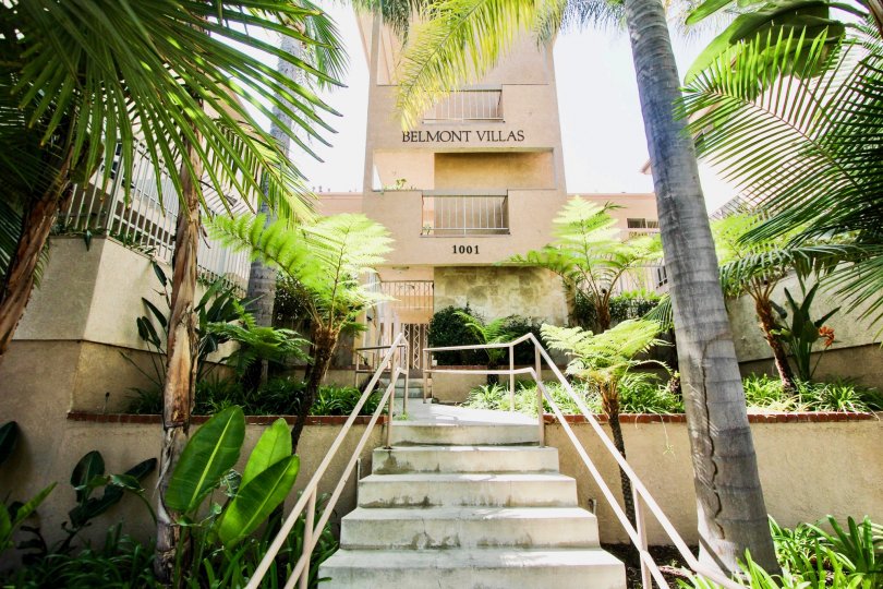 The stairs up to Belmont Villas in Long Beach, California