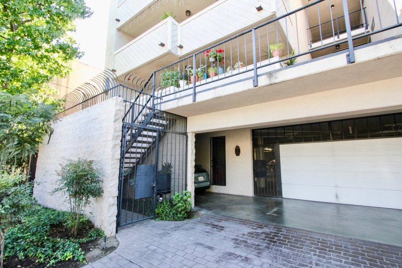 The driveway up to Bermuda Street Condominiums