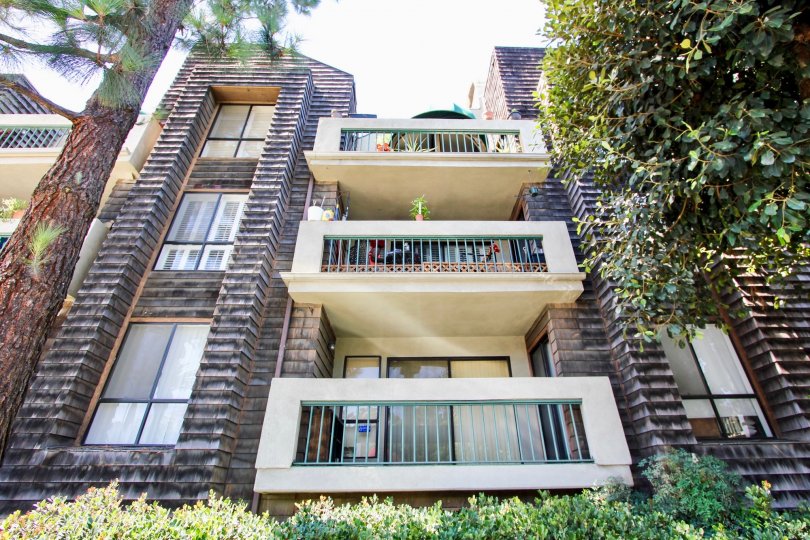 The balconies at the Chestnut Court in Long Beach, California
