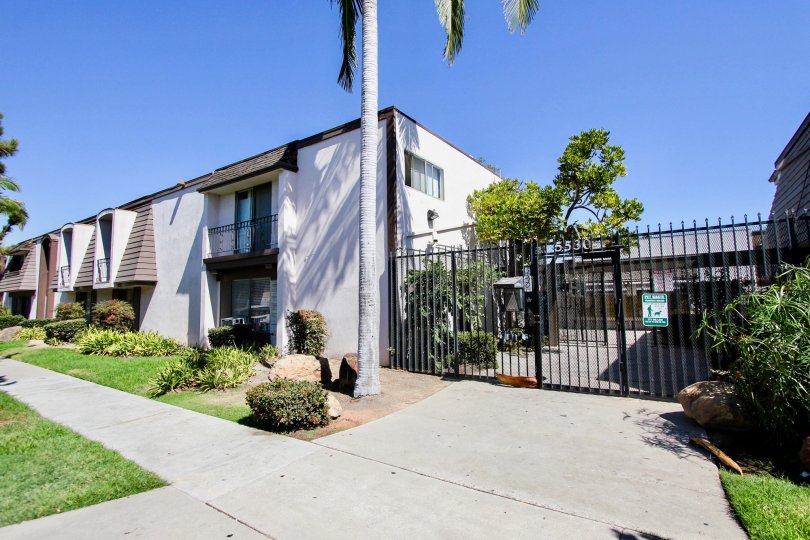 The driveway up to Hampton Condominium