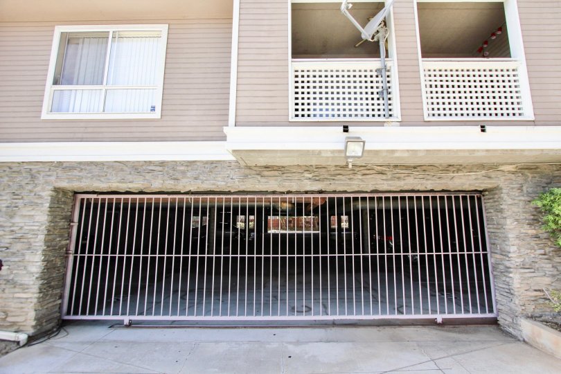The parking garage at Loma Garden Villas in Long Beach, California