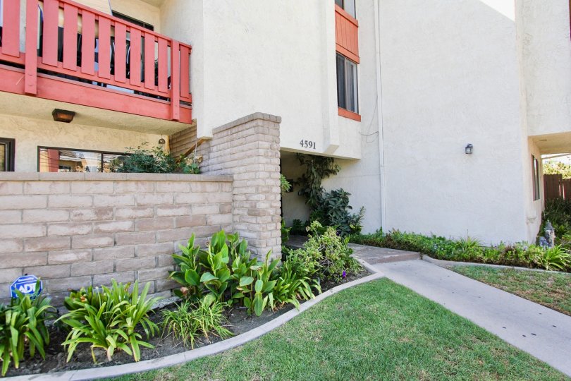 The sidewalk around Orange Villas