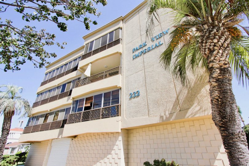 The Park View Imperial name on the building in Long Beach, California