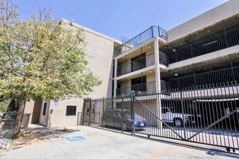 The gate for parking at Sea Gate Village in Long Beach, California