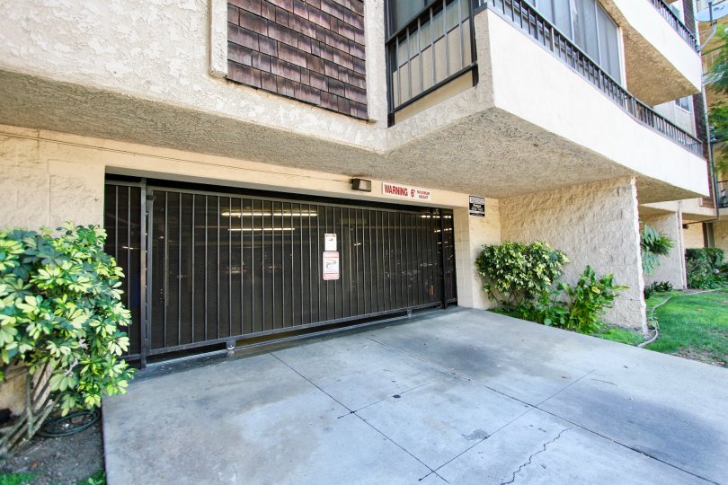 The gate into the parking garage at The Knolls