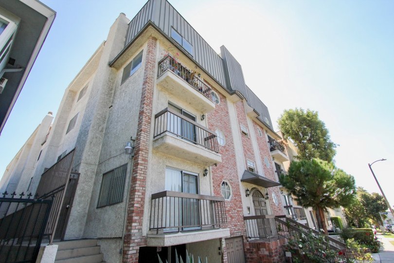 The view of the Harvard Heights building in Los Feliz, California