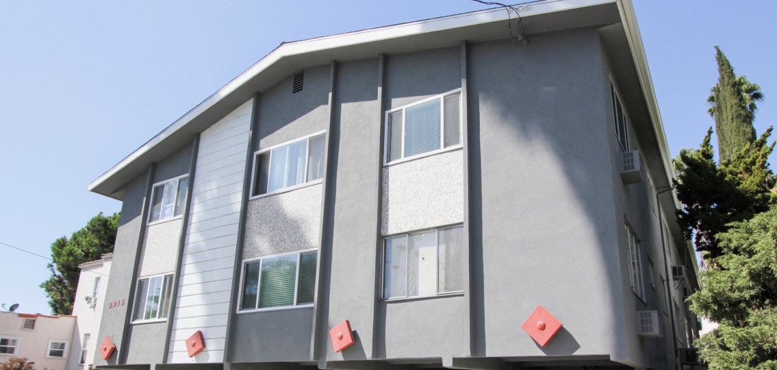 The windows in the Ivanhoe building in Los Feliz, California