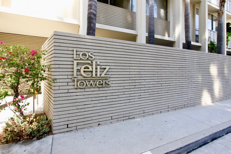 The Los Feliz Towers name on the building