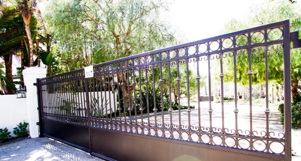 The gate at Portico at Malibu in CA California