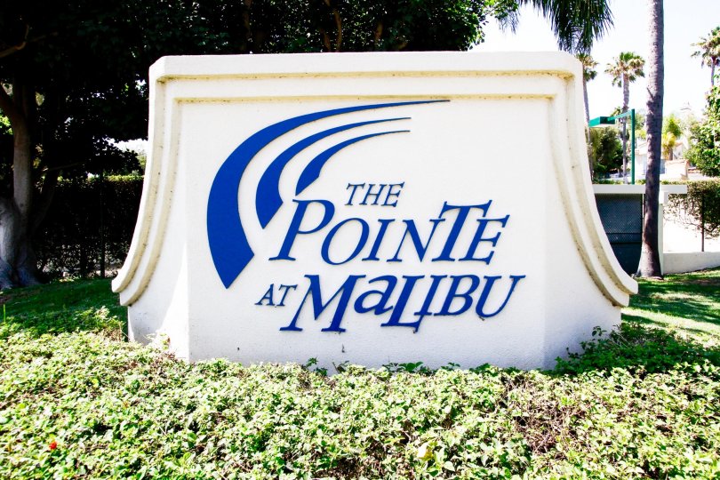 The sign into The Pointe at Malibu in CA California