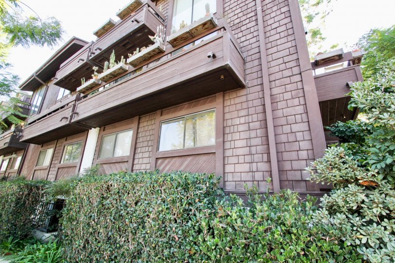 The windows in the building at 12806 Pacific Ave