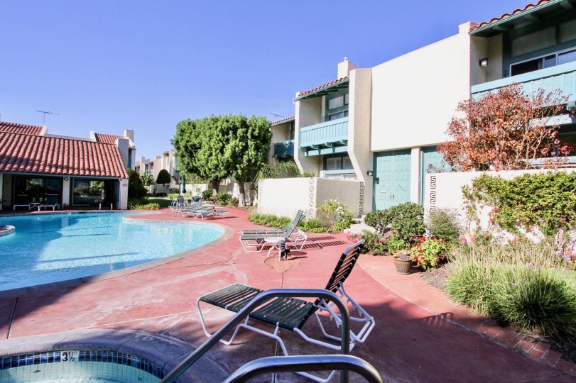 The patio area at Casa De Marina in Mar Vista, California