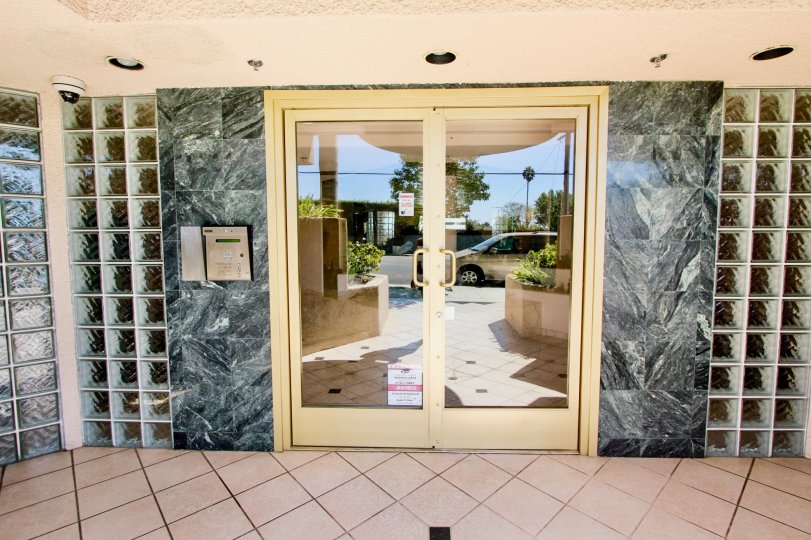 The doors leading into Centinela Ocean View Condos