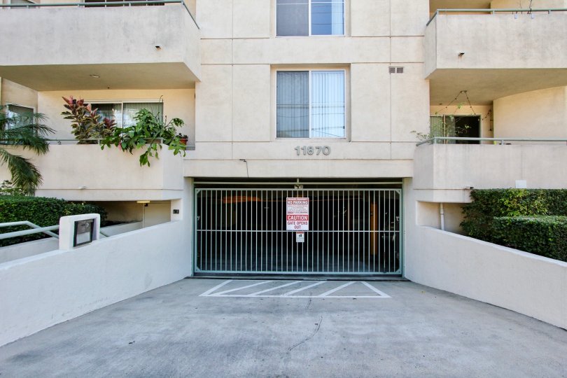 The garage at Park Place Vistas in Mar Vista, California