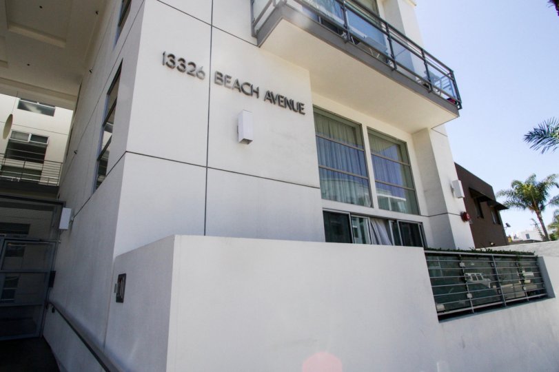 The windows seen upon first entering into The Lofts On Beach Avenue in Marina Del Rey