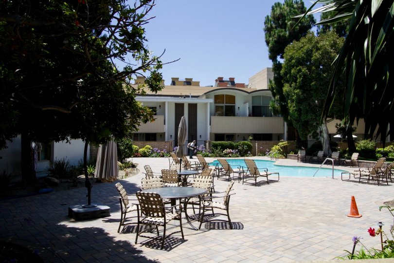 The pool area at the Villa San Tropez in Marina Del Rey