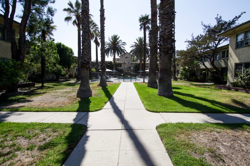 The sidewalk through Cahuenga Gardens