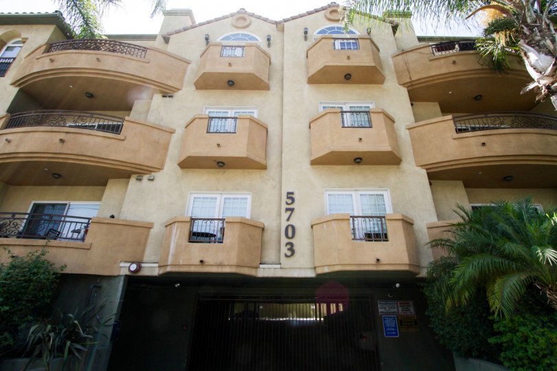 The balconies seen at the Laurel Palms